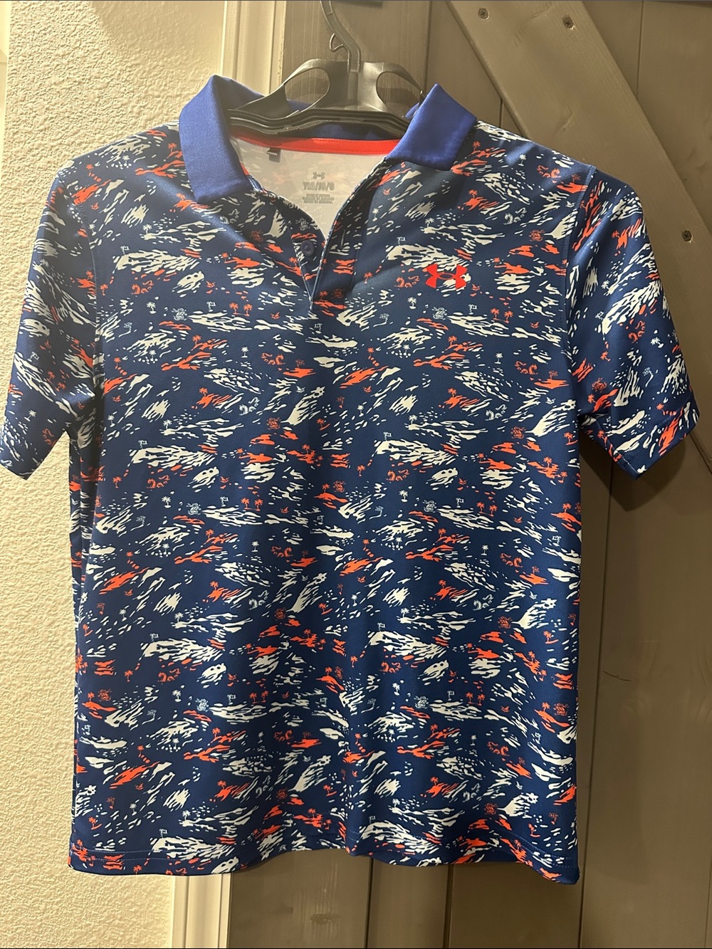 Under Armour Boys Blue Patterned Polo Shirt